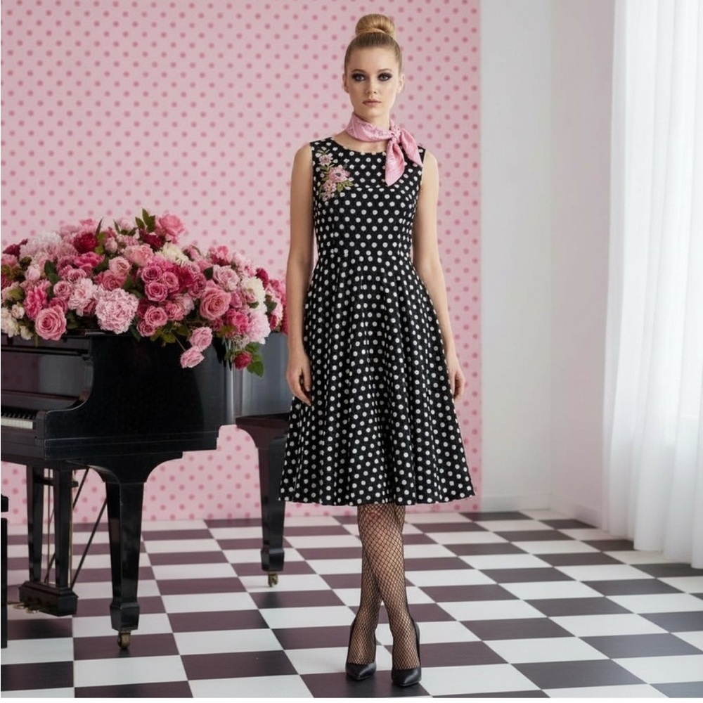 Talbots high-end polkadot dress
